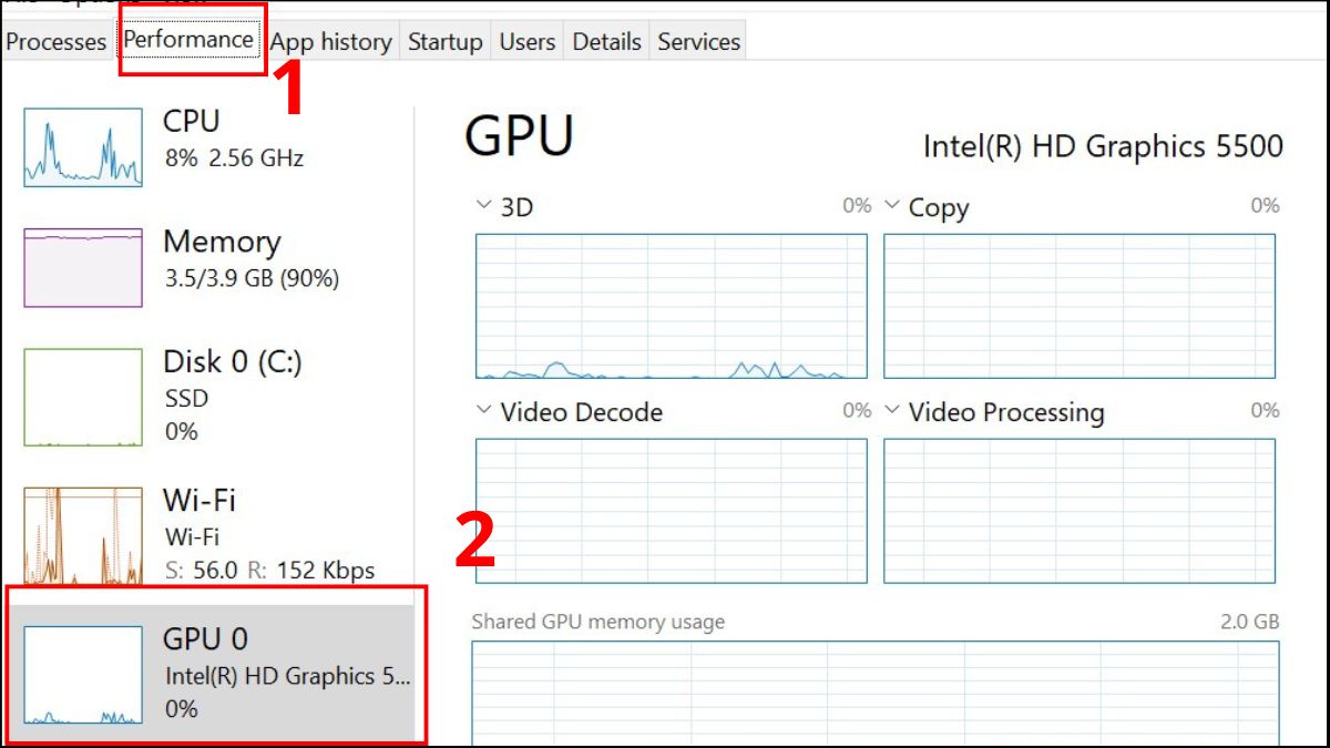 Kiểm tra card đồ họa sửa lỗi máy tính không nhận đủ RAM Bước 2