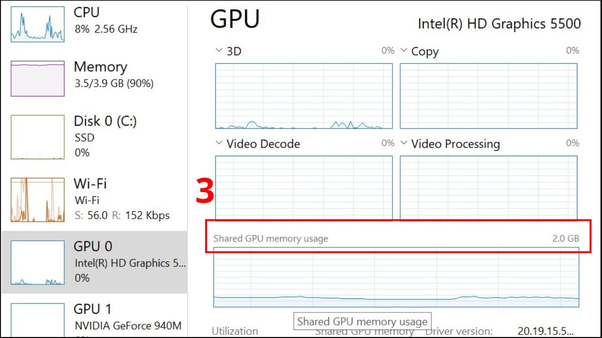 Kiểm tra card đồ họa sửa lỗi máy tính không nhận đủ RAM Bước 3