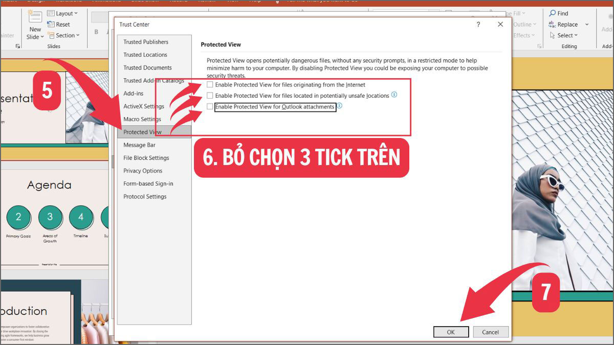 Khắc phục mở file PowerPoint bị lỗi Repair: Tắt chế độ Protected View Bước 4
