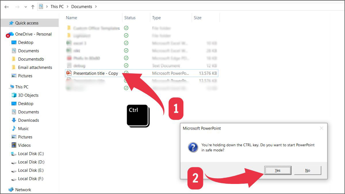  Chế độ Safe Mode khắc phục lỗi mở file PowerPoint bị lỗi Repair