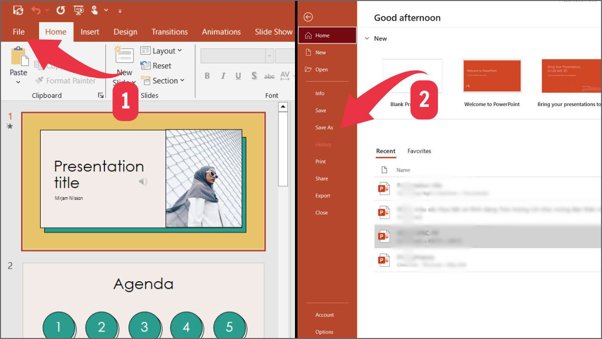 Save As khắc phục lỗi mở file PowerPoint bị lỗi Repair Bước 1