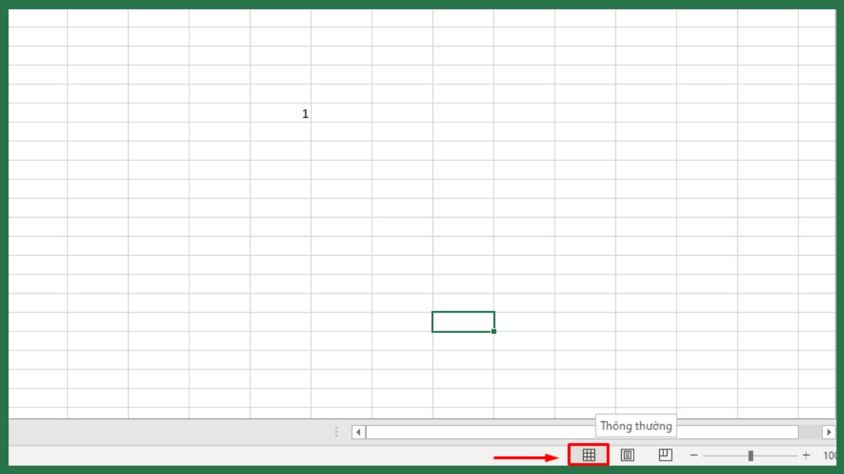 Xóa bỏ chữ Page trong Excel bằng Normal