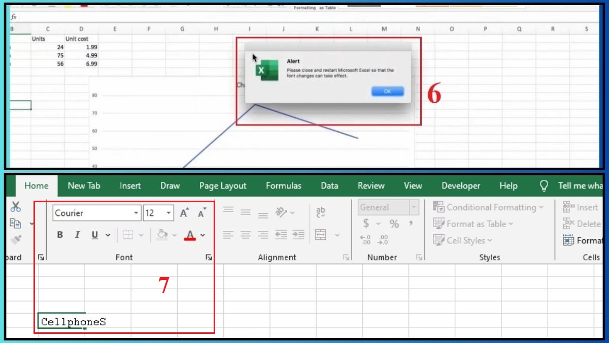 Cách cài đặt font chữ mặc định cho Excel trên Mac Bước 3