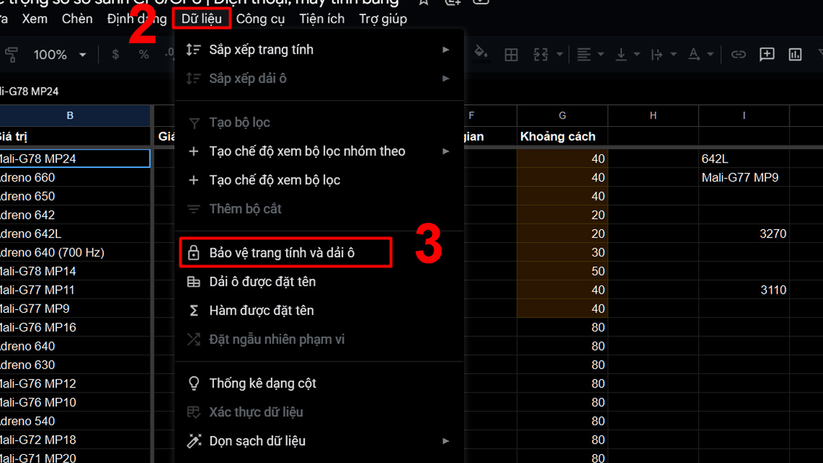Hướng dẫn cách bỏ bảo vệ trang tính Google Sheet Bước 2