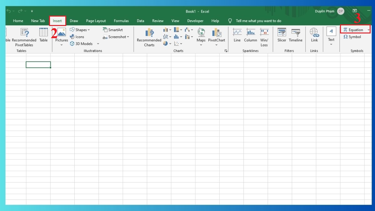 Chèn biểu tượng căn bậc 3 trong Excel vào ô tính Bước 2