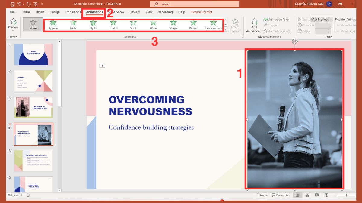 Cách chèn hiệu ứng âm thanh trong PowerPoint cho biểu tượng bước 1