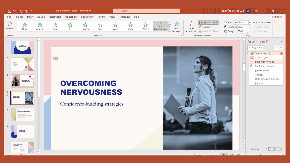 Cách tùy chỉnh hiệu ứng âm thanh trong PowerPoint