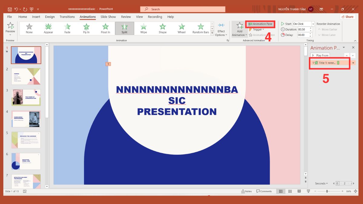 Thêm hiệu ứng âm thanh trong PowerPoint có sẵn Bước 2