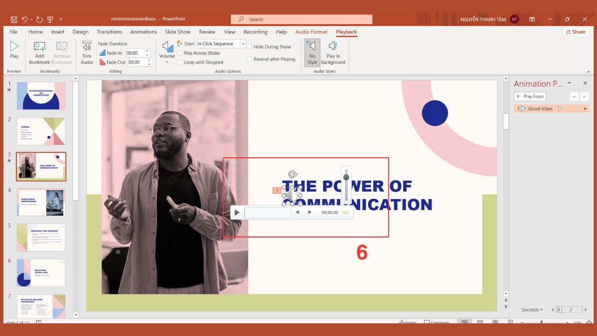 Thêm hiệu ứng âm thanh trong PowerPoint từ file ngoài Bước 3