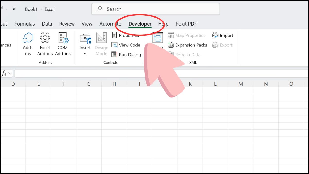 Cách mở Developer trong Excel để tạo macro