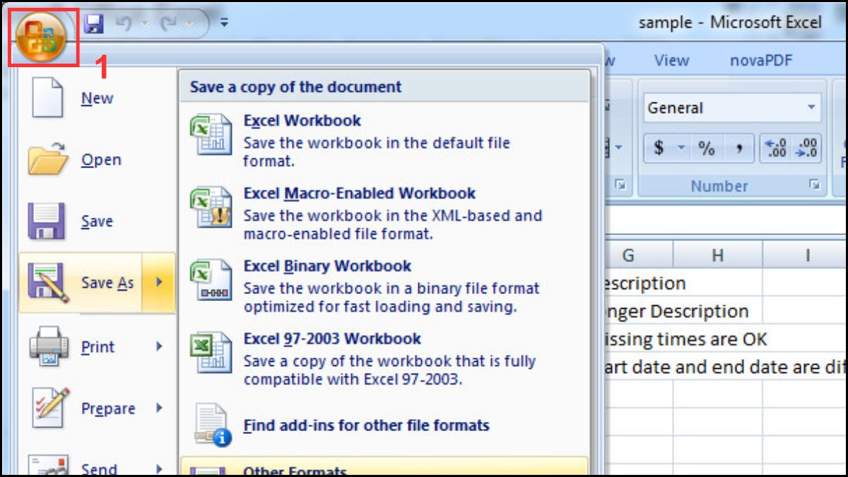 Cách mở Developer trong Excel 2007 bước 1