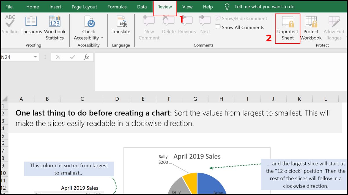 Mở khóa file Excel khi quên password - Khóa sheet Bước 2