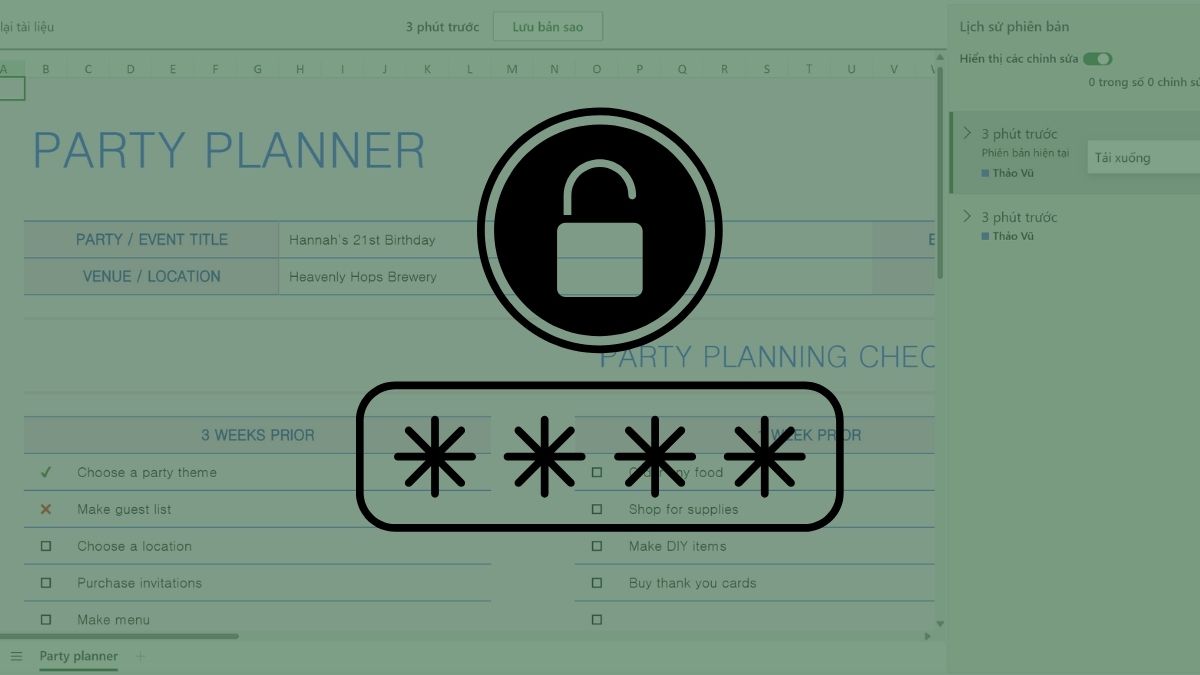 Lưu ý khi mở khóa file excel khi quên password