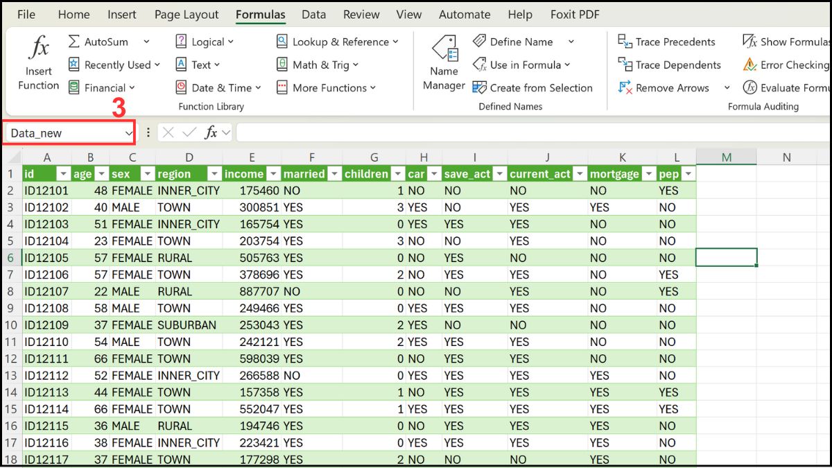 Cách sử dụng Name Box trong Excel: Chọn nhanh vùng dữ liệu Bước 2