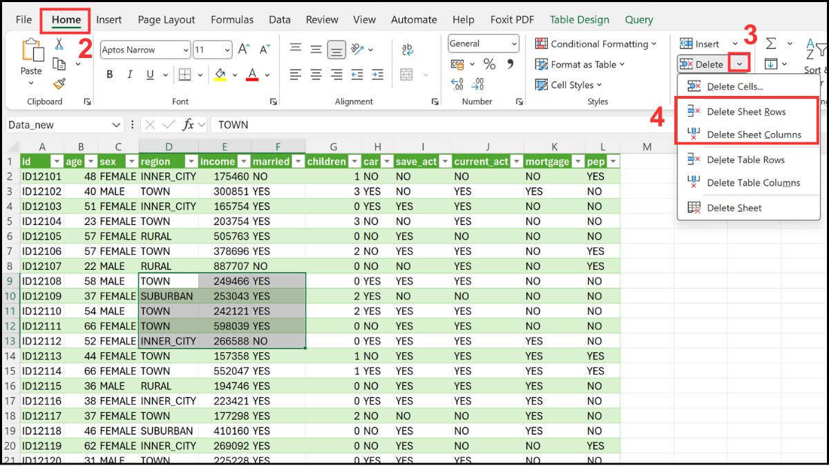 Cách sử dụng Name Box trong Excel: Chèn hoặc xóa hàng Bước 3
