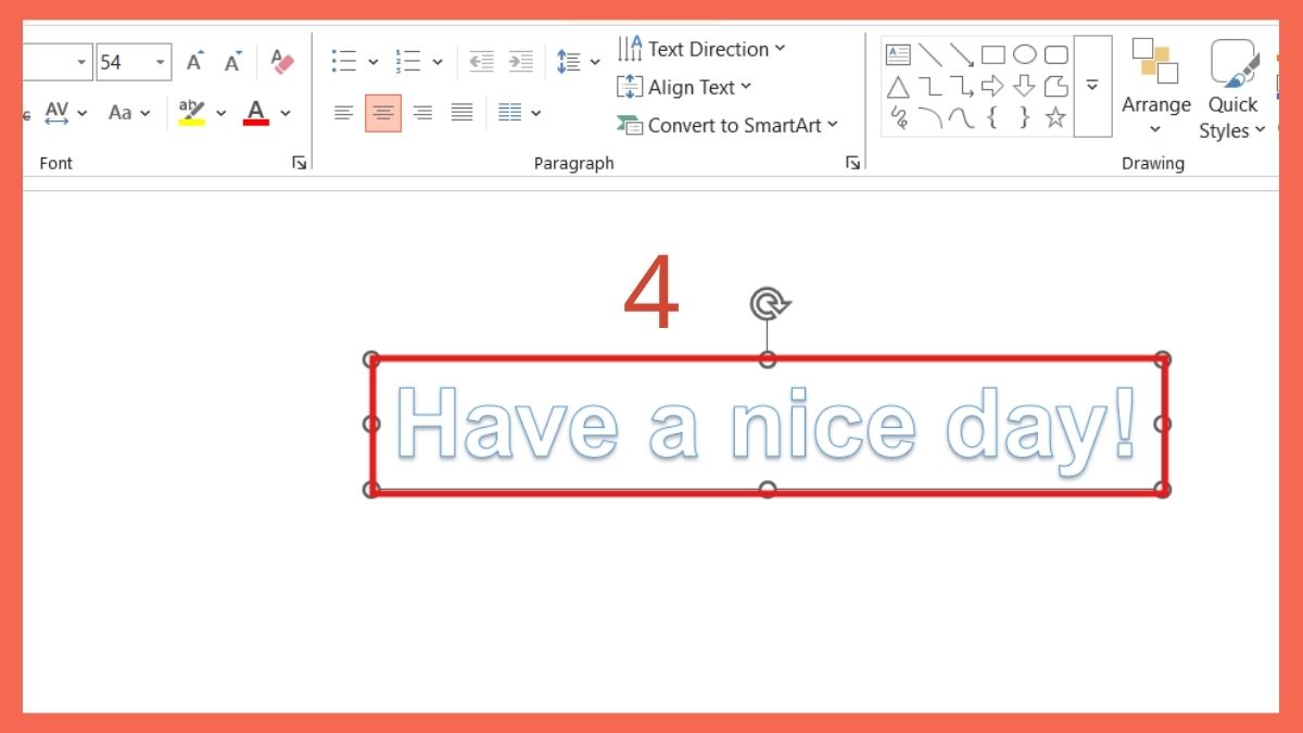 Cách tạo chữ uốn lượn trong PowerPoint bằng WordArt: Bước 2