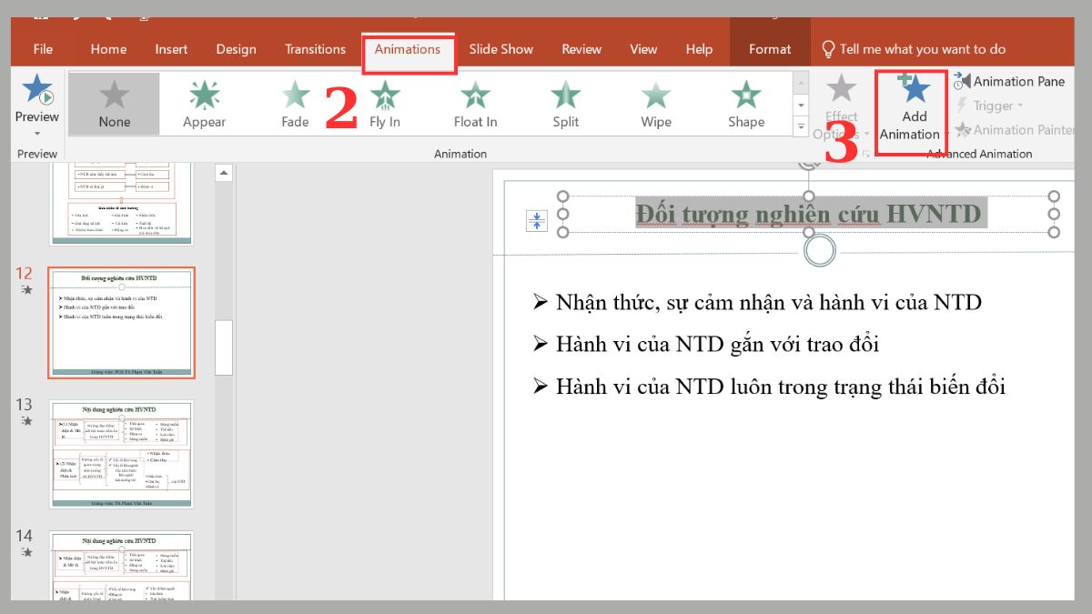 Cách tạo hiệu ứng Zoom chữ trong Powerpoint Bước 2