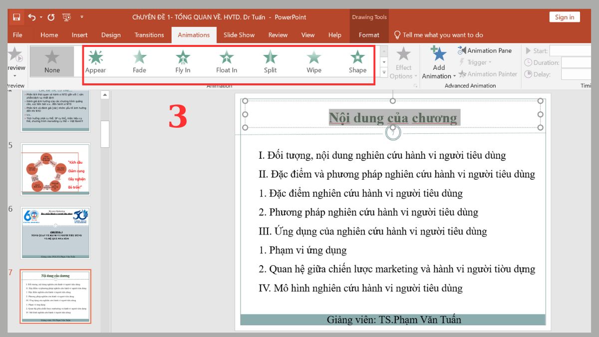 Cách tạo hiệu ứng chạy từng chữ trong PowerPoint Bước 3