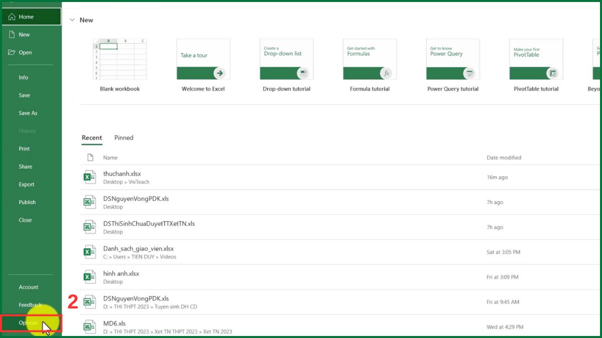Cách thay đổi ngôn ngữ trong Excel Bước 2