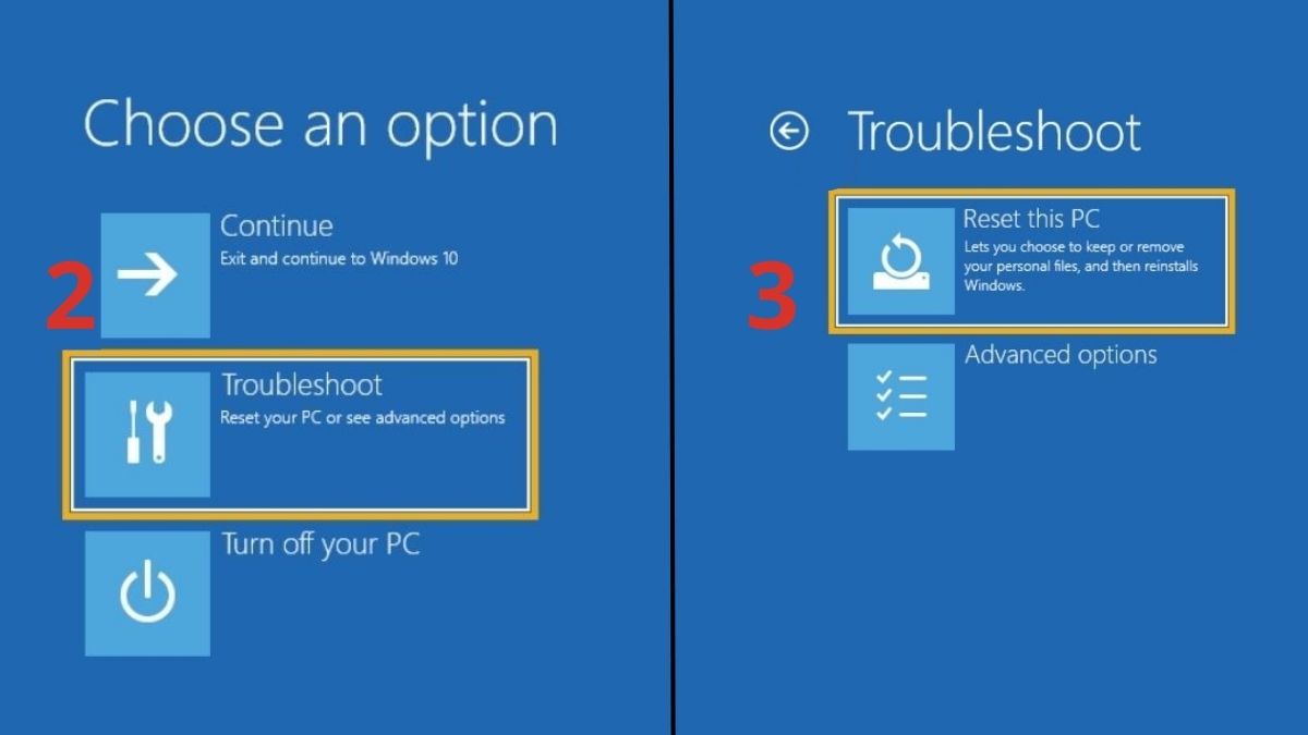 Khôi phục cài đặt gốc laptop Asus Bước 2