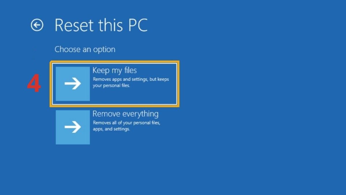 Khôi phục cài đặt gốc laptop Asus Bước 3