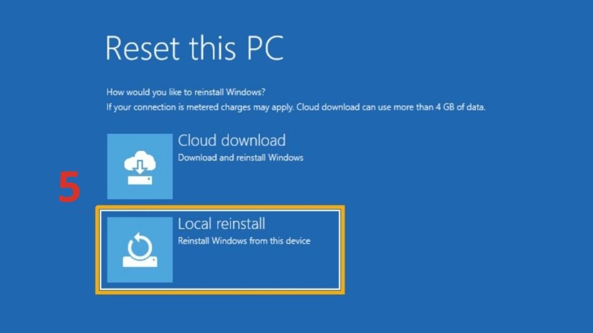 Khôi phục cài đặt gốc laptop Asus Bước 4