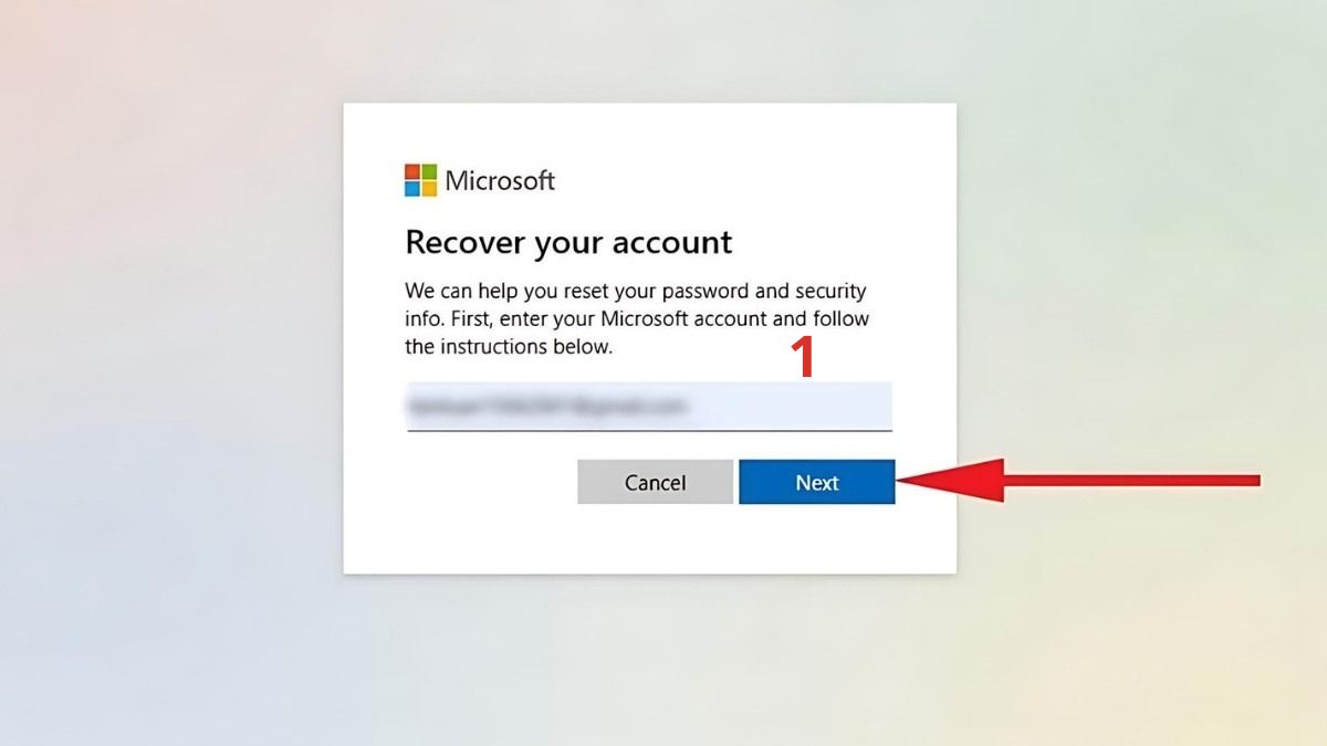Đặt lại mật khẩu laptop Asus bằng tài khoản Microsoft Bước 1