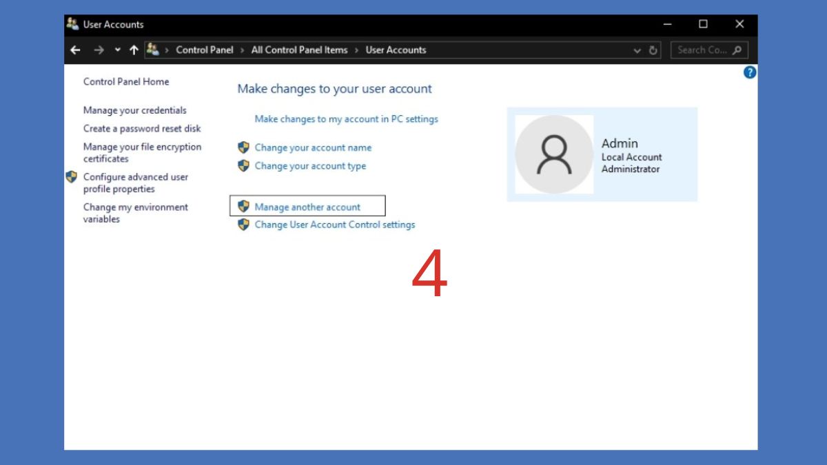 Truy cập tài khoản Administrator khác trên laptop Asus Bước 3