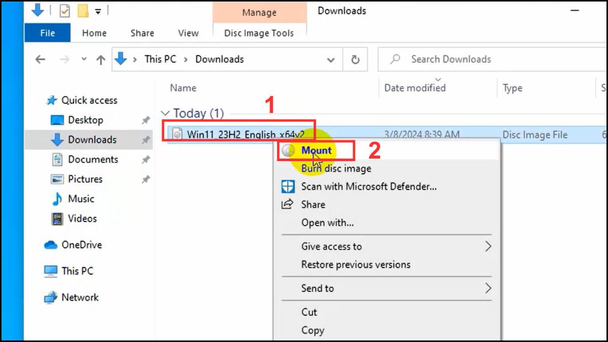 Cài Win tại nhà bằng file ISO trên ổ đĩa ảo bước 1a