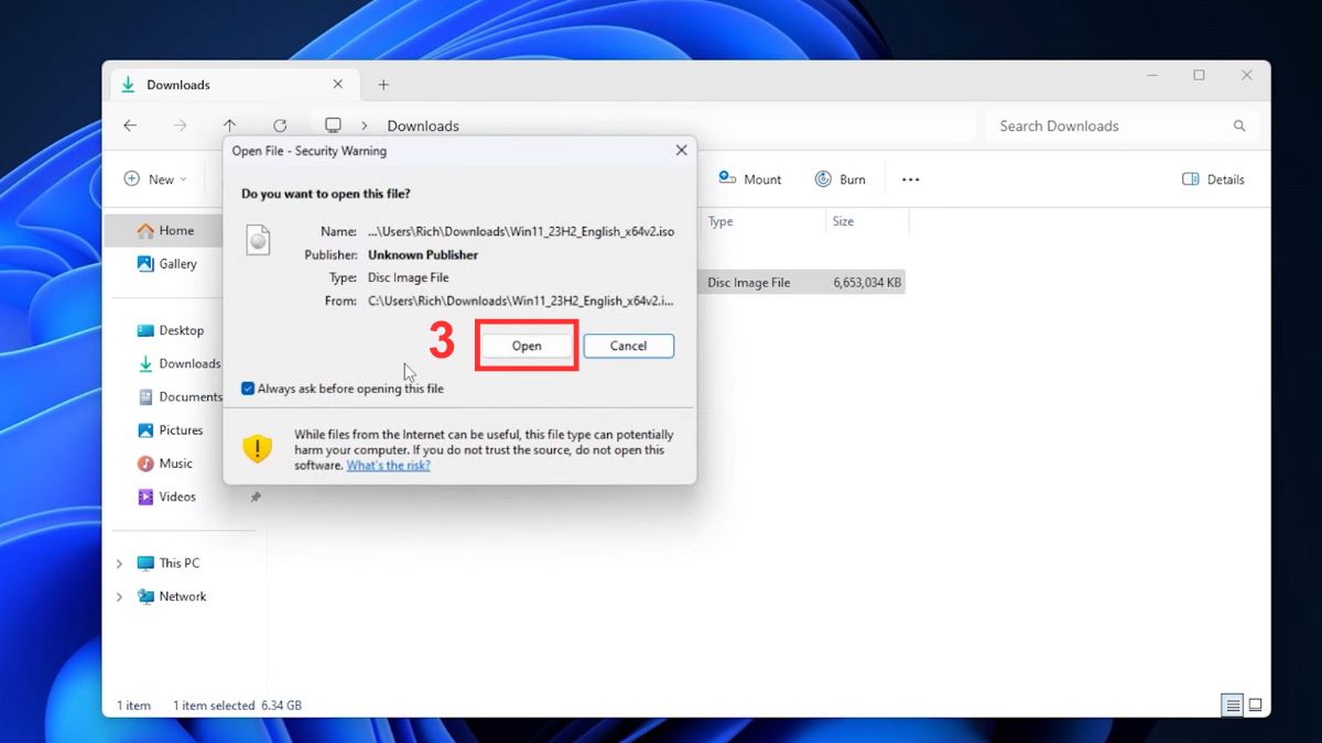Cài Win tại nhà bằng file ISO trên ổ đĩa ảo bước 1b