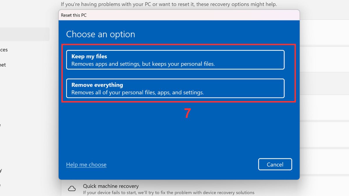 Cài Win tại nhà bằng “Reset this PC” có sẵn Bước 3b