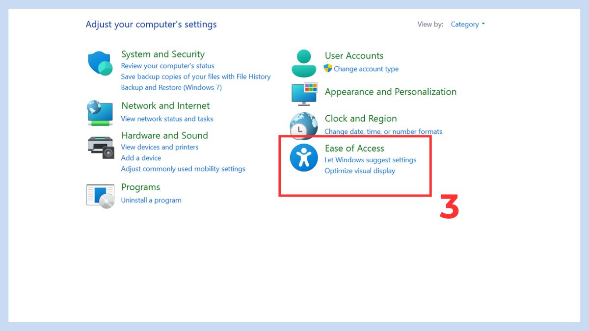 Khắc phục lỗi không đánh được số trên bàn phím laptop Asus: Tắt tính năng Mouse Keys Bước 2