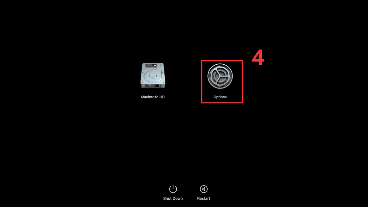 Sửa bàn phím MacBook bị liệt: Cập nhật hoặc khôi phục lại macOS Bước 3a