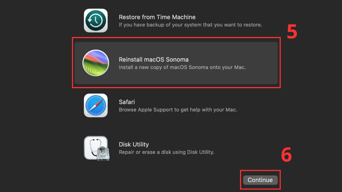 Sửa bàn phím MacBook bị liệt: Cập nhật hoặc khôi phục lại macOS Bước 4