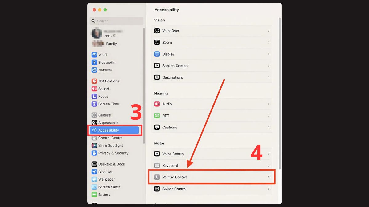 Sửa bàn phím MacBook bị liệt: Kiểm tra chế độ Mouse Keys Bước 2