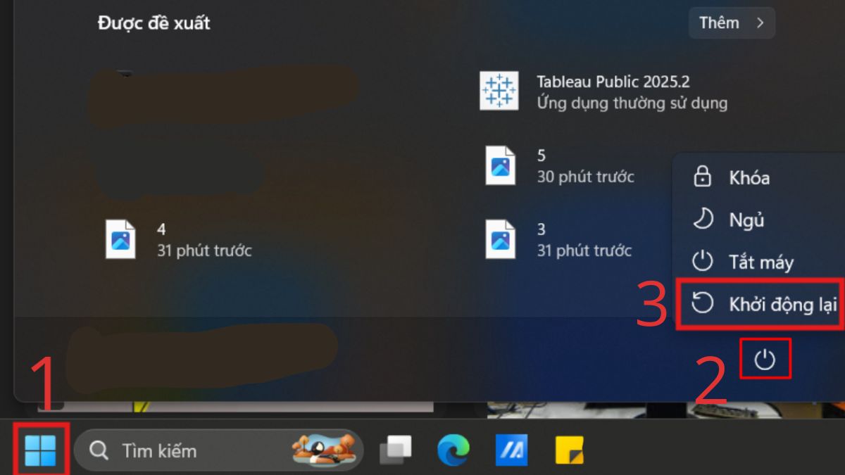 Sửa chuột laptop bị nhảy lung tung: Khởi động lại