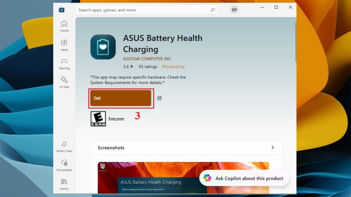 Cách tải ASUS Battery Health Charging bước 2