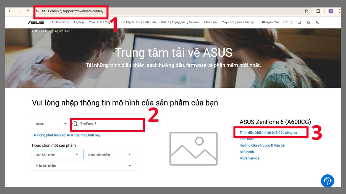 Cách tải Asus Flash Tool phiên bản mới nhất Bước 1 và 2