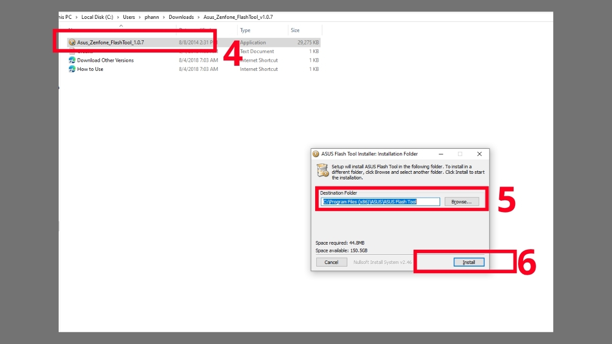 Cách cài đặt Asus Flash Tool trên máy tính Bước 1b