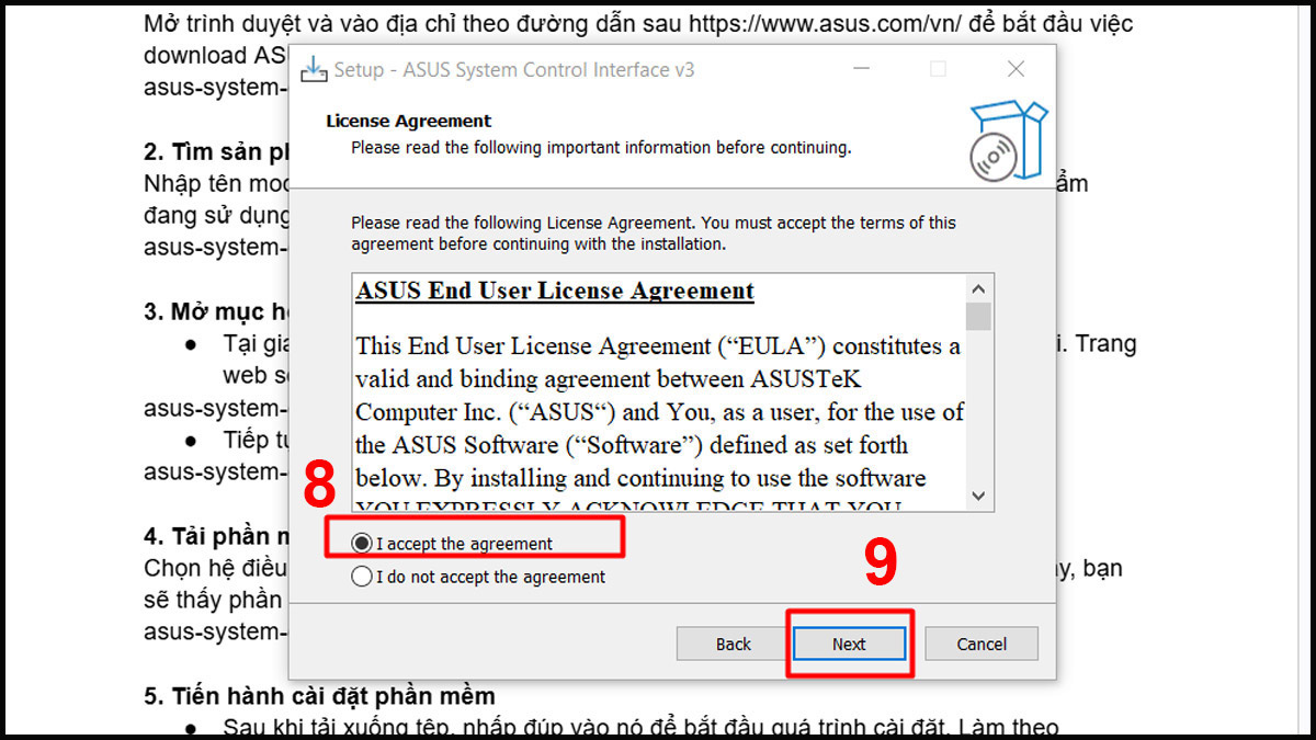 Cách cài đặt ASUS System Control Interface V3 Bước 5a