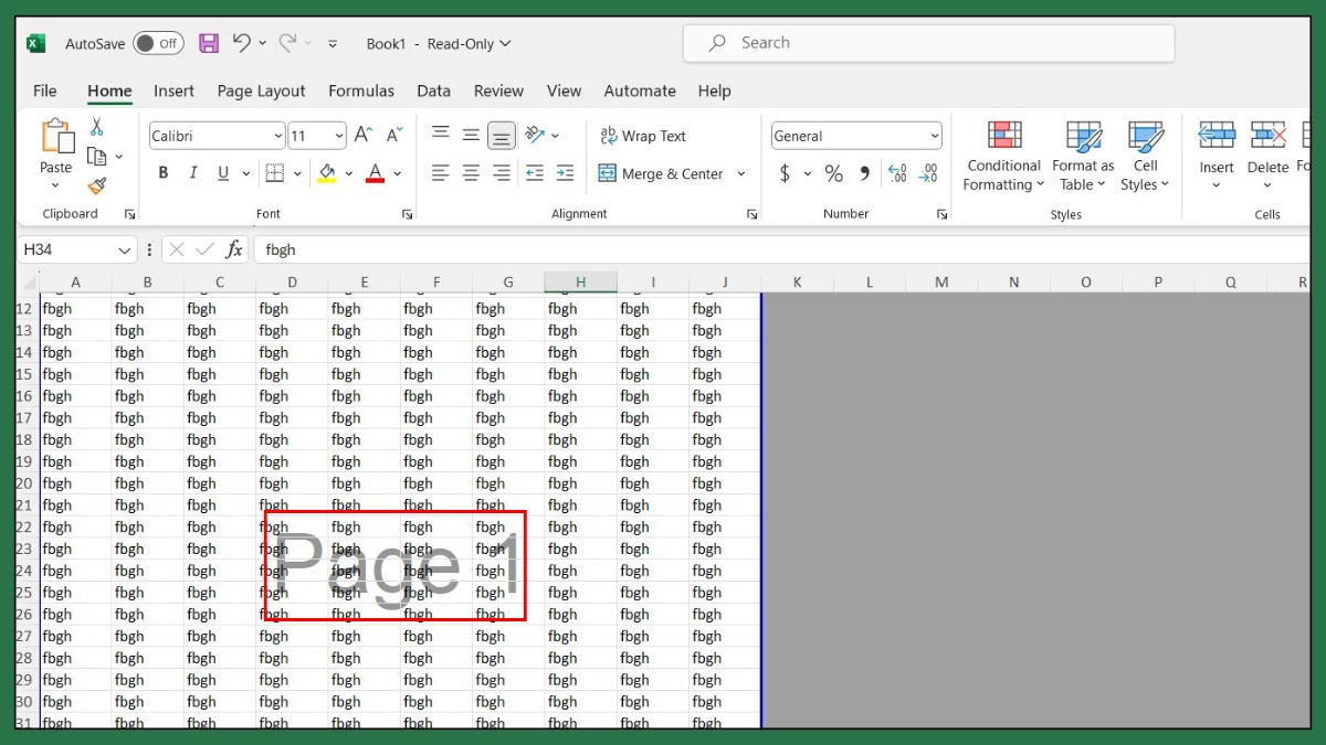 Chữ Page trong Excel là ký hiệu hiển thị số trang