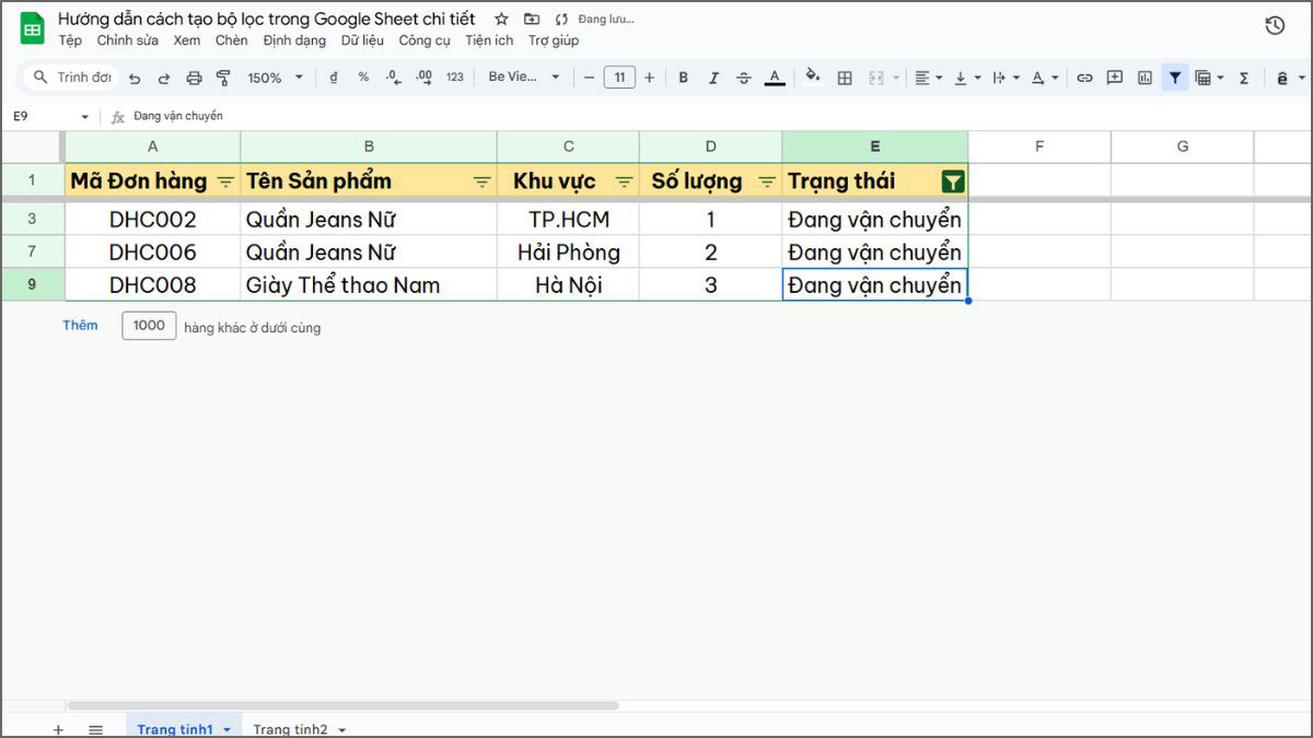 Lợi ích về cách lọc dữ liệu trong Google Sheet