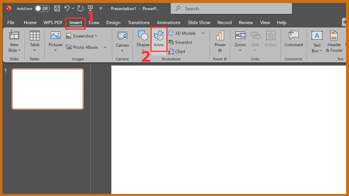 Cách làm sơ đồ tư duy bằng Icons bước 1