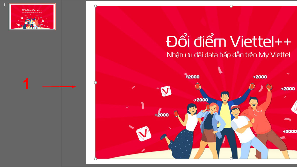 Cách làm ảnh trong suốt PowerPoint một phần ảnh bước 1