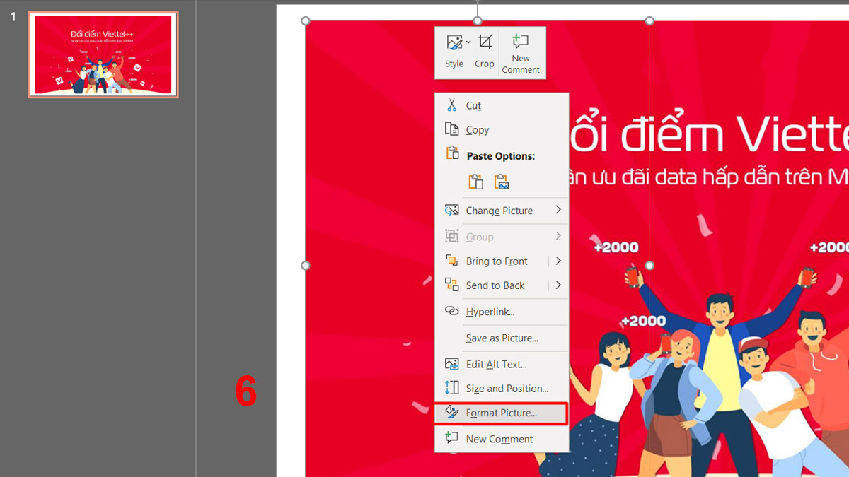 Cách làm ảnh trong suốt PowerPoint một phần ảnh bước 4a