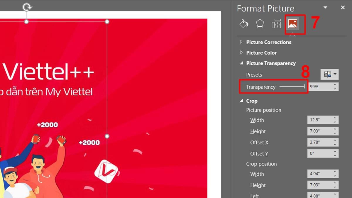 Cách làm ảnh trong suốt PowerPoint một phần ảnh bước 4b