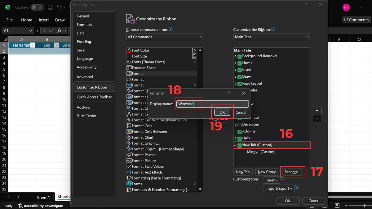 Cách nhập dữ liệu trong excel bằng form tự tạo: Chuẩn bị dữ liệu Bước 4 tiếp theo