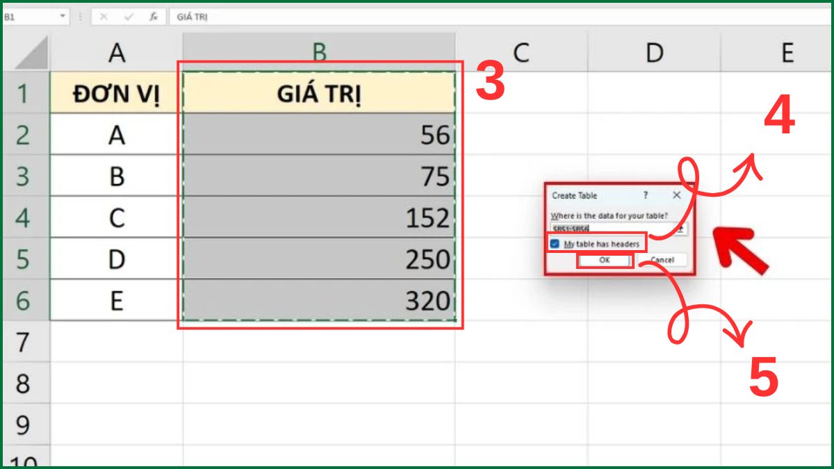 Cách tính căn bậc 2 trong Excel bằng Power Query bước 1b