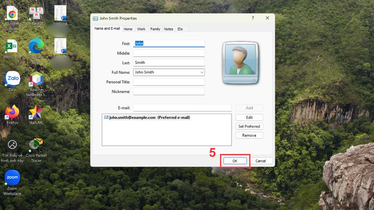 Chuyển file VCF sang Excel dùng Windows Contacts Bước 2