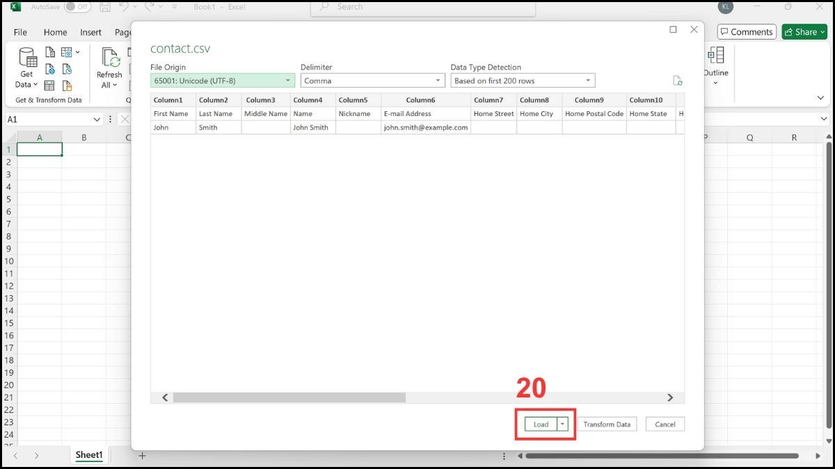Chuyển file VCF sang Excel dùng Windows Contacts Bước 5